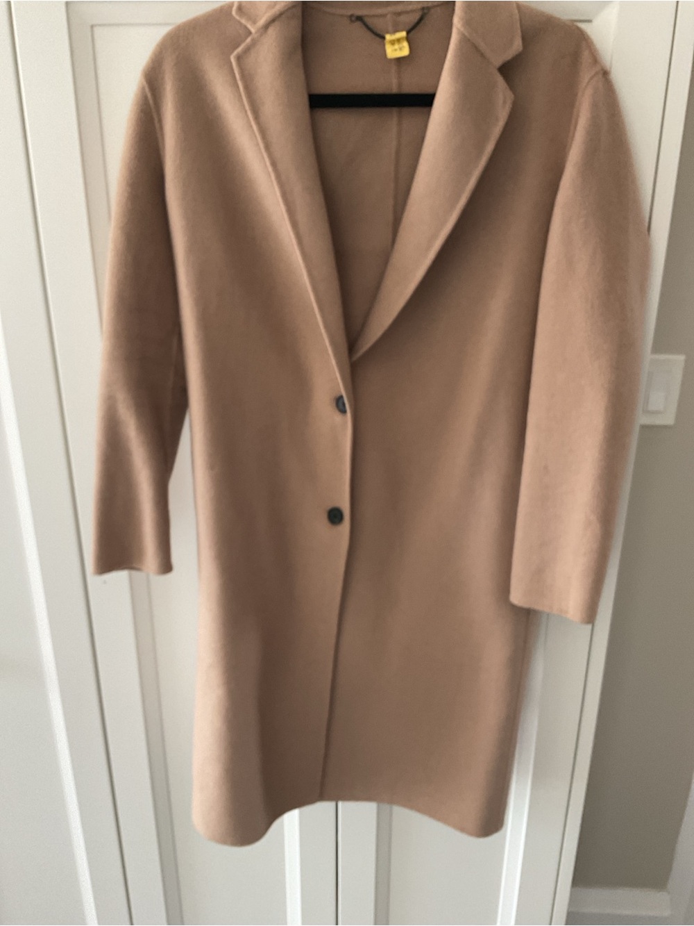 ALL SAINTS Women’s Camel Single-Breasted Wool Coat in XS